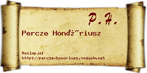 Percze Honóriusz névjegykártya